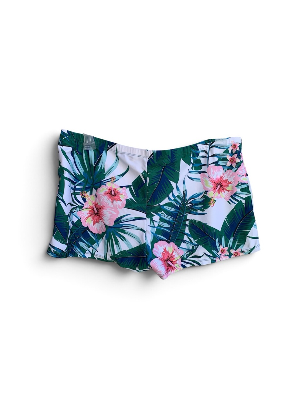 Tropical Floral Swim Shorts - Pink & Green